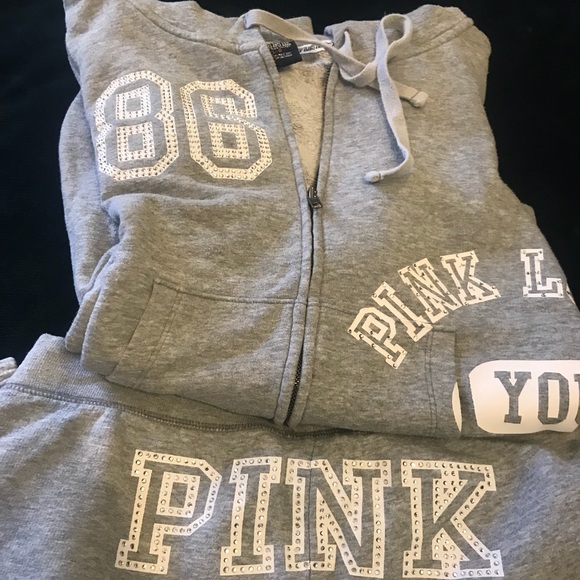 PINK Victoria's Secret Tops - Victoria Secret PINK heather grey hoodie